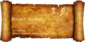 Kszel József névjegykártya
